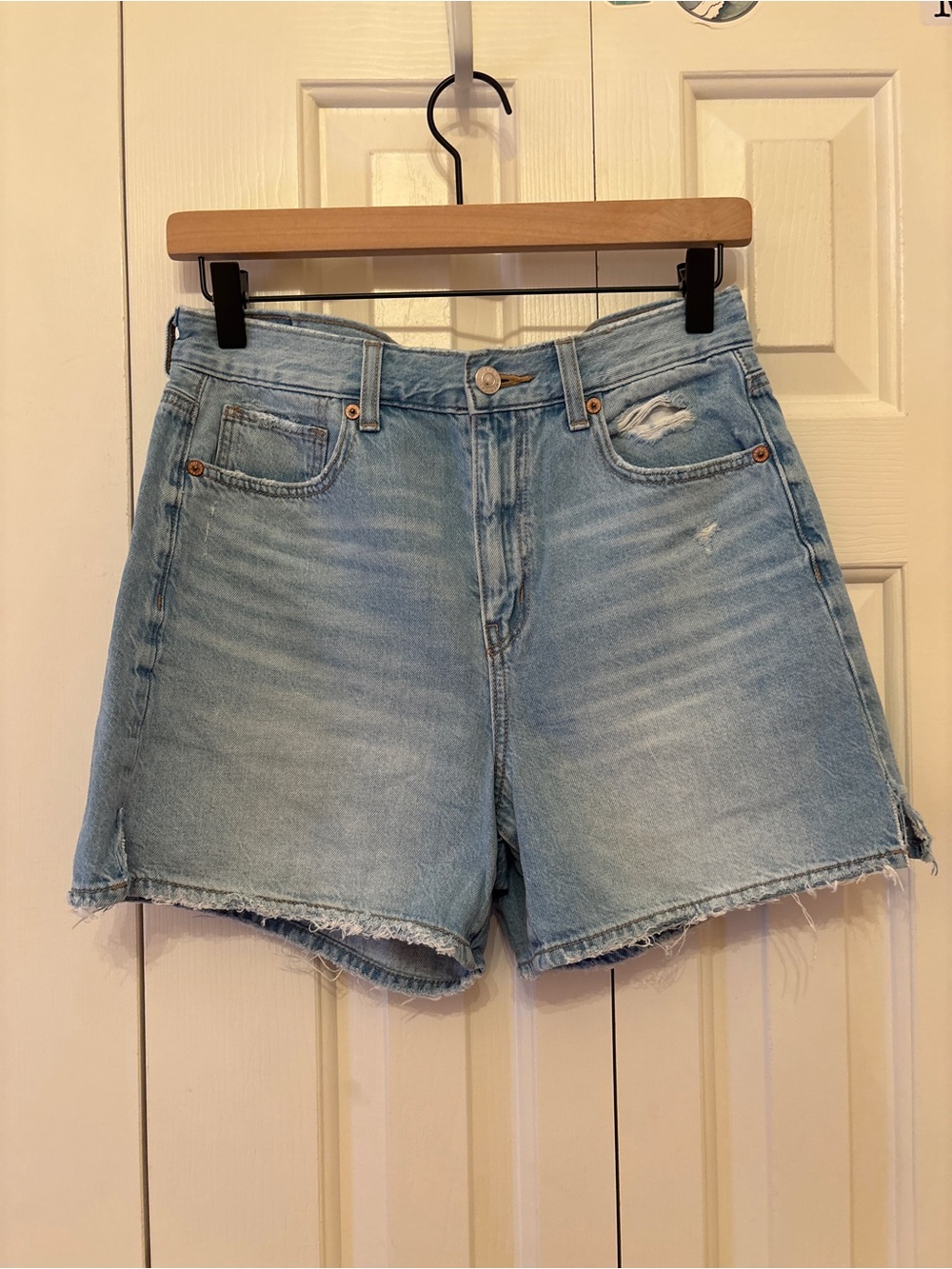 American Eagle Outfitters Light Blue Distressed Denim Shorts
